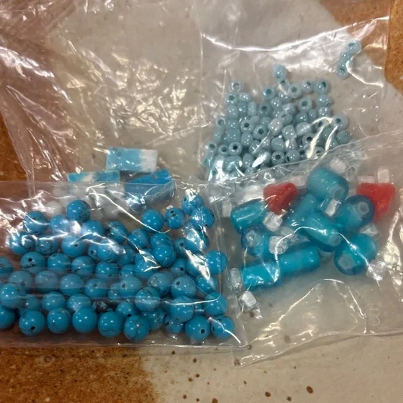 Assorted Blue and Turquoise Beads - Picture 3 of 11
